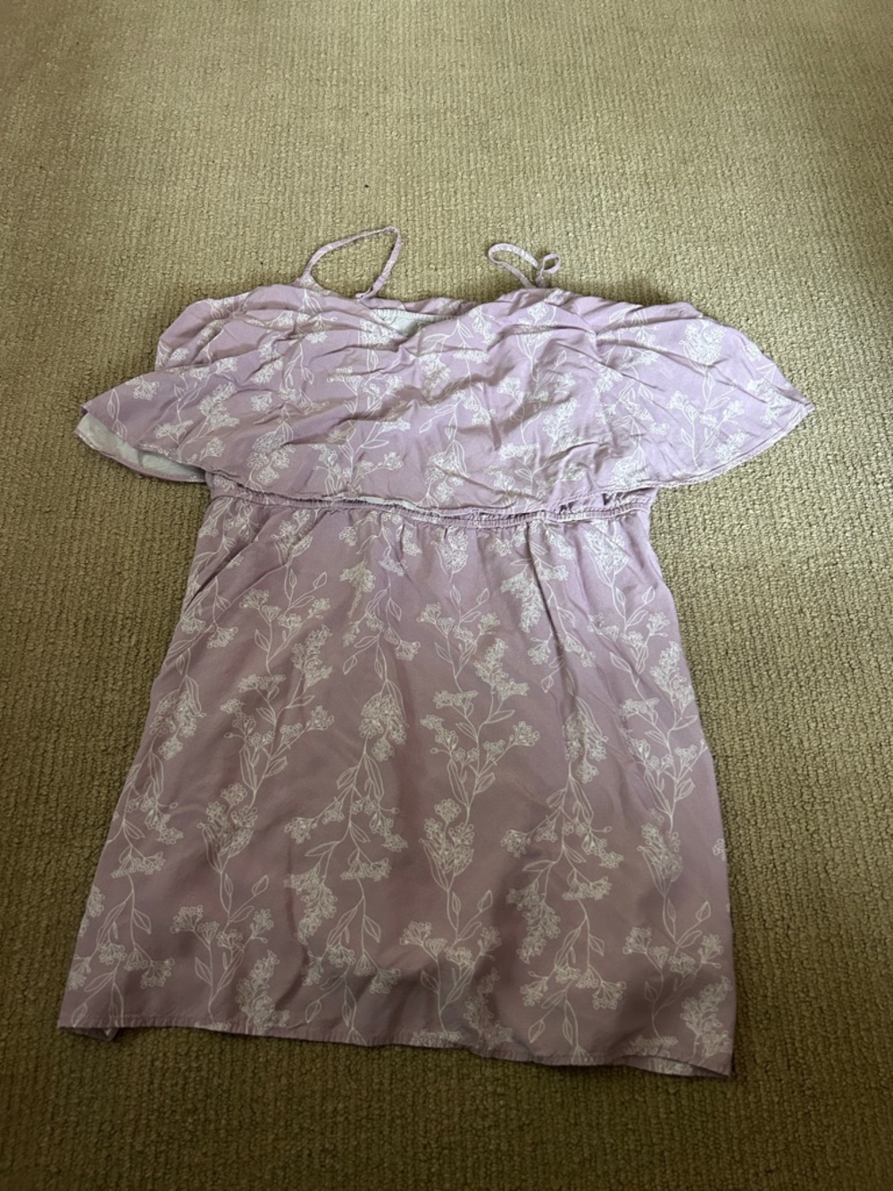 Old Navy Lavender Floral Off-Shoulder Dress